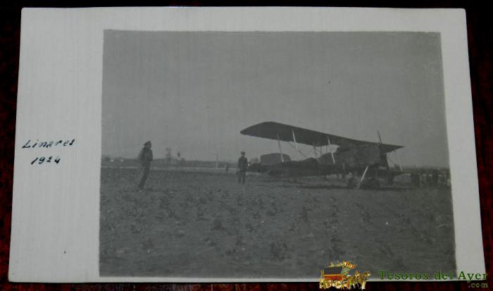 Antigua Foto Postal De Avion En Linares, Jaen, A�o 1924, No Circulada, No Pone Editorial.