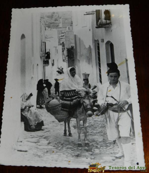 Antigua Foto Postal De Mojacar, Almeria, Campesinos, N. 7, Circulada.