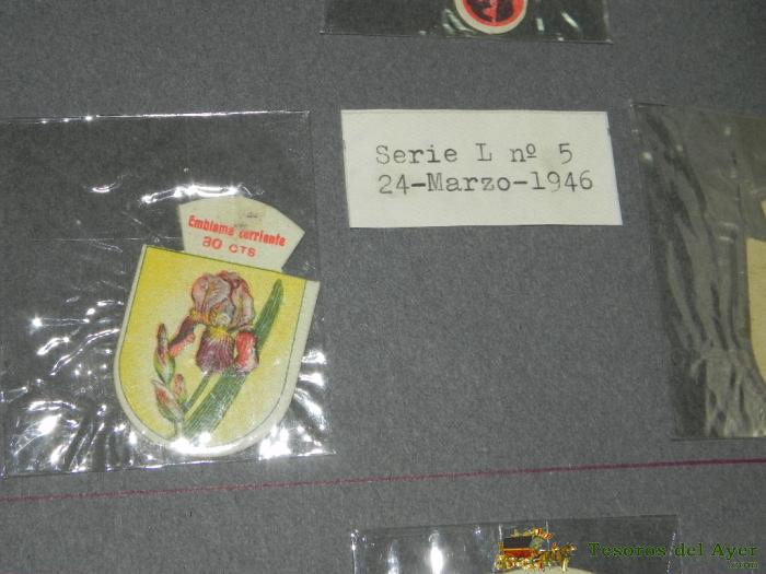 Emblema De Auxilio Social, Precio 30 Cts, Tama�o 2,5 X 4,5 Cms, Serie L, Numero 5, 24 Marzo De 1946