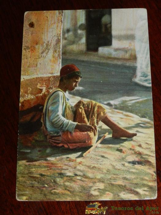 Antigua Postal De Scenes Et Types, N. 91, Un Caid, Posiblemente Algeria, Circulada, Ed. L.l.