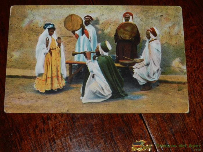 Antigua Postal De Scenes Et Types, N. 99, Musicos, Posiblemente Algeria, Circulada, Ed. L.l.