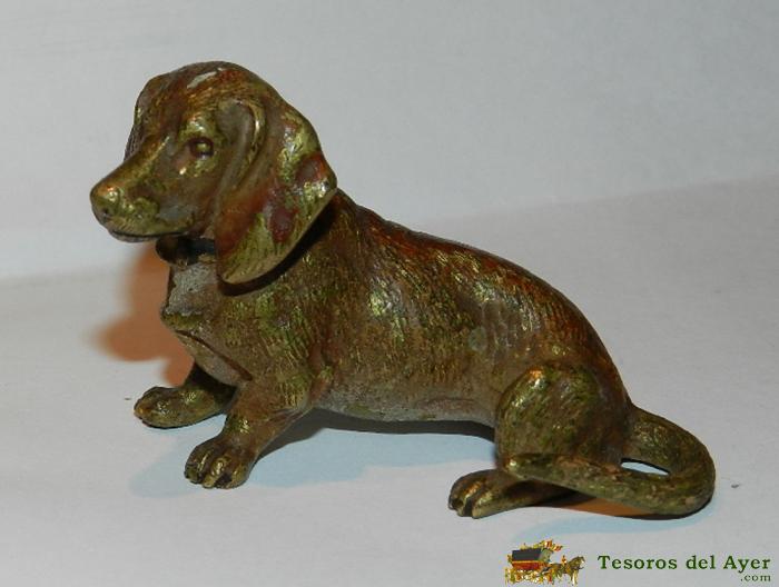 Antiguo Perrito De Bronce De Viena (austria) Mide 6 X 4 X 3 Cms. - Puppy Bronze Antique Vienna (austria) Is 6 X 4 X 3 Cms.