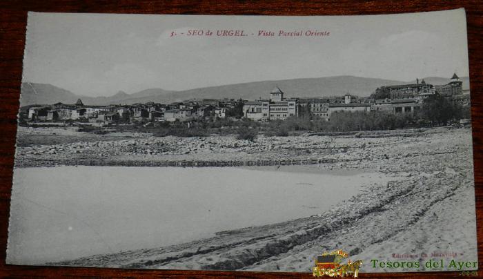 Antigua Postal De Seo De Urgel, Lleida, Lerida, N.3, Vista Parcial Oriente, No Circulada, Ed. La Maravilla.
