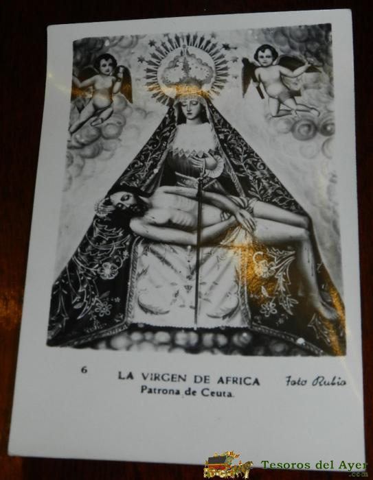 Antigua Foto Postal De La Virgen De Africa, Patrona De Ceuta, N.6, Foto Rubio, No Circulada.