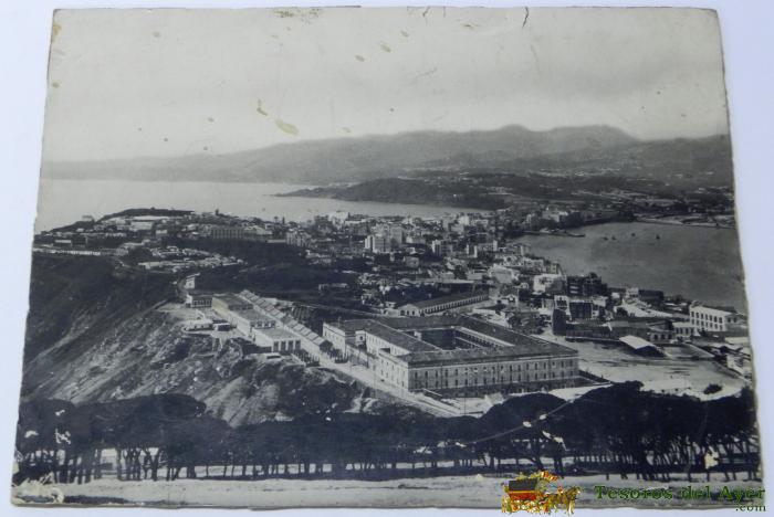 Antigua Fotografia De Ceuta, Vista General, Foto Pegada Sobre Cartulina Gruesa, Mide 22,5 X 17 Cms. Con Ligeros Desperfectos.