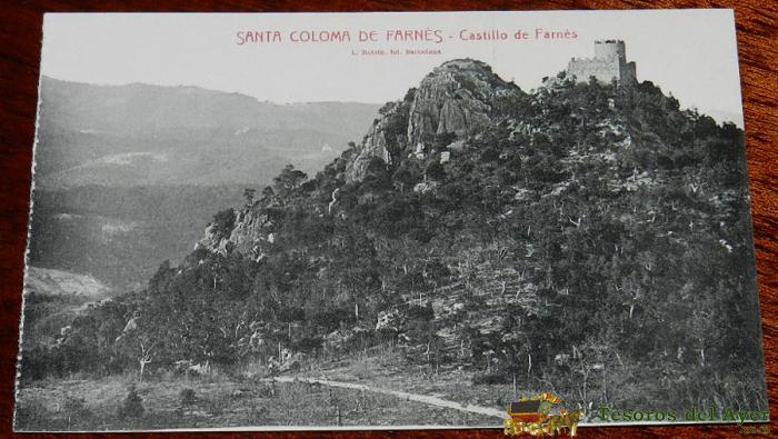 Antigua Postal De Santa Coloma De Farnes (girona), Castillo De Farnes, Roisin, Sin Circular