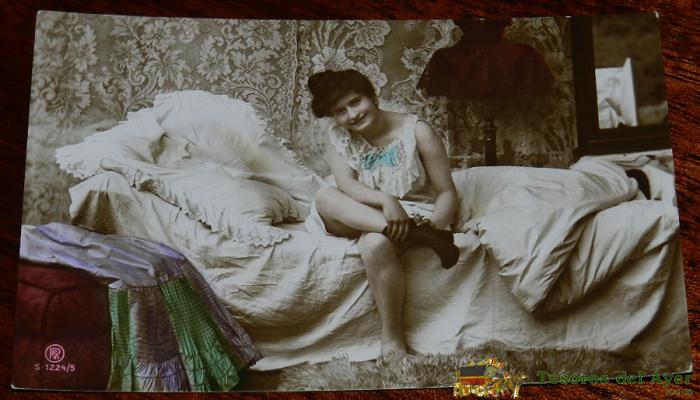 Antigua Foto Postal Erotica, Sin Circular, Principios De Siglo.