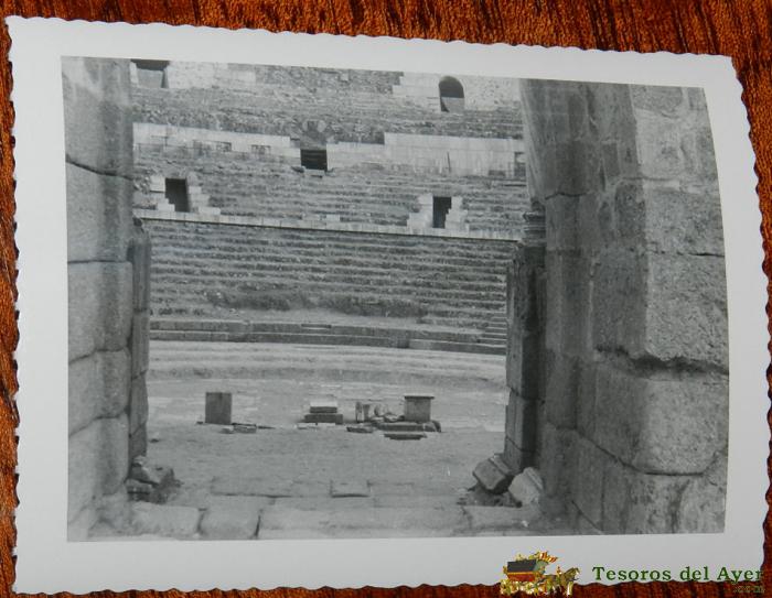 Antigua Fotografia De Merida, Teatro Romano, Foto Casa Ros, Mide 11,5 X 8,5 Cms.