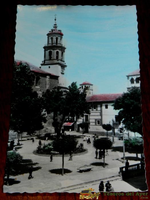 Antigua Foto Postal De Baza (granada).- Plaza Mayor Y Torre De La Colegiata, N. 9, Ed. Arribas, No Circulada, Escrita.