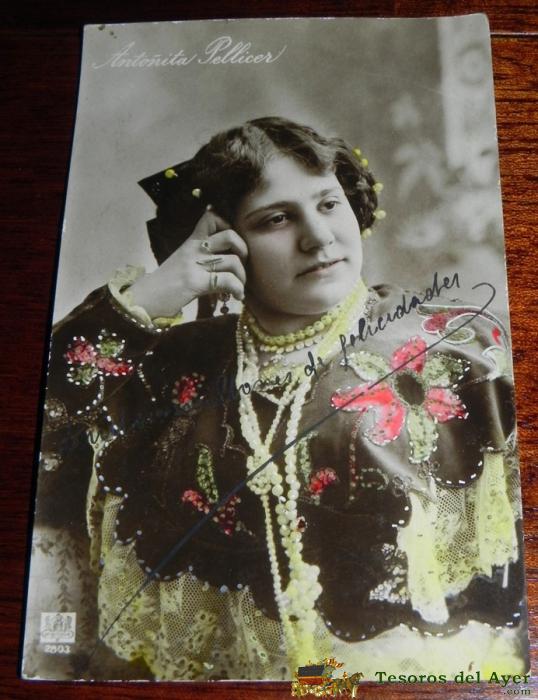 Foto Postal De Anto�ita Pellicer, Escrita En 1908, Cantante, Teatro, Escrita. Phg