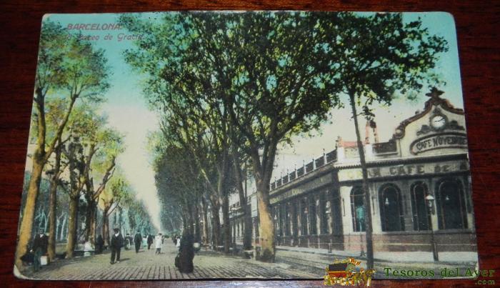 Postal De Barcelona - Paseo De Gracia. 18. Jvb Serie Standard Escrita En 1914