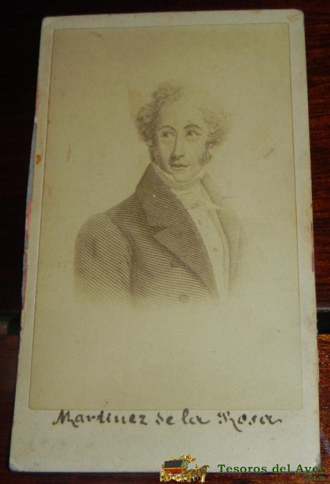 Fotografia Anonima. Del Grabado Retrato De Mart�nez De La Rosa (1787-1862). Mediados Siglo Xix. Carte De Visite, Cdv, Mide 10,5 X 6,2 Cms. 