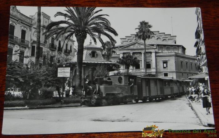 Antigua Foto Postal De Castellon De La Plana, Plaza De La Paz Y Teatro Principal, Ediciones Comas Aldea N� 44, Sin Circular