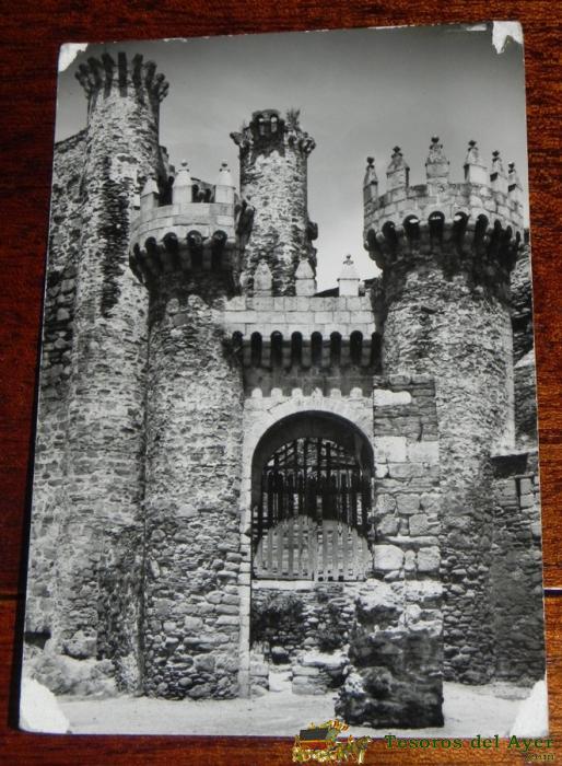 Antigua Foto Postal De Ponferrada, Leon, N.5, Castillo De Los Templarios, Exclusiva Juisa, No Circulada, Escrita.