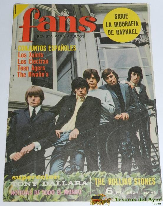Revista Fans N� 48 Rolling Stones - Teen Agers - Claude Fran�ois - Rokes - Baby - Os Duques - Con Poster De Tony Dallara - 30 Paginas.