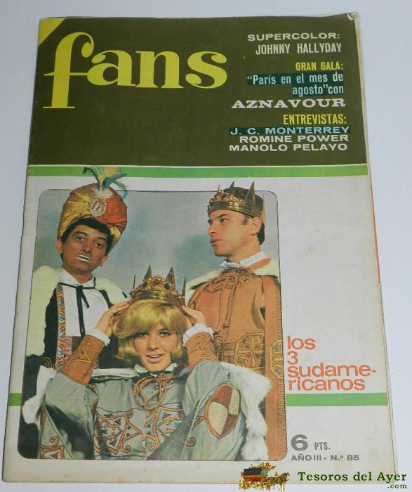 Revista Fans N� 85, A�o 1967, Poster De Johnny Halliday, Romine Power, 30 Pag.