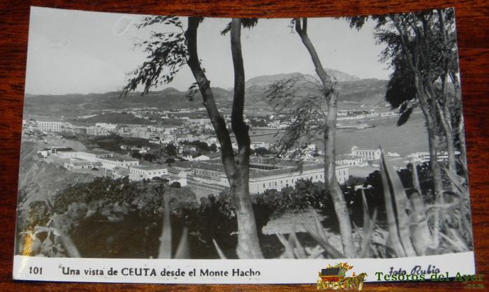 Foto Postal De Ceuta, Una Vista Desde El Monte Hacho, Foto Rubio, Sin Circular