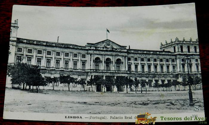 Antigua Postal De Lisboa, Portugal, Palacio Real Dajuda, N. 396, Ed. Martins & Silva, No Circulada.
