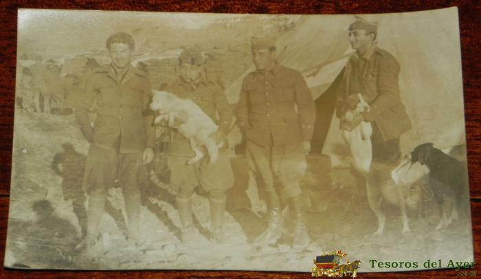 Fotografia De Legionarios En Marruecos 1925, Guerra Del Rif, Despues Del Desembarco De Alhucemas. Excelente, Tama�o Postal.