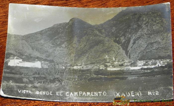 Antigua Foto Postal De Xauen, Marruecos, Guerra Del Rif, Vista Desde El Campamento, N. 8, No Circulada.
