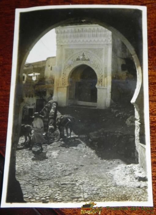 Antigua Fotografia De Xauen, Marruecos, Epoca De La Guerra Del Rif, Tama�o Postal, Foto Ros, Ceuta.