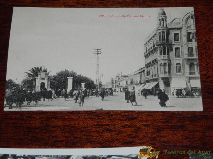 Antigua Postal De Melilla, Calle General Marina, Ed. Boix Hermanos, No Circulada.