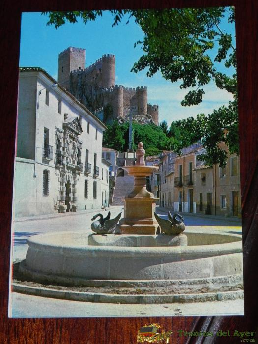 Antigua Foto Postal De Almansa, Albacete, Plaza Santa Maria, Circulada.