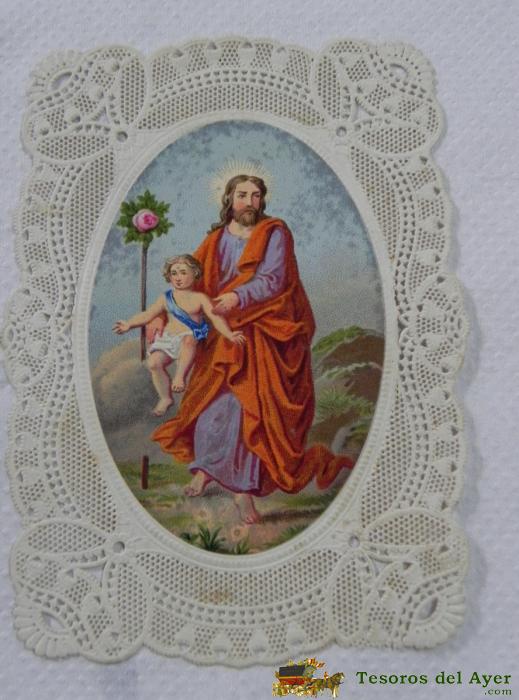 Estampas Bordadas Y Caladas Religiosas - Holy Card Lace - S. Xix