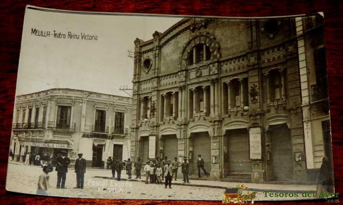 Foto Postal De Melilla, Teatro Reina Victoria Postal Expres, M. Vila, Escrita En 1916, Excelente Estado.