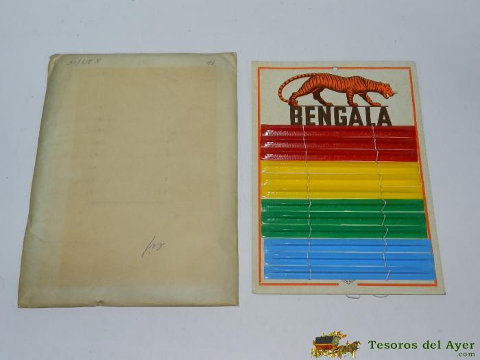 Blister Con 12 Reglas Escolares, De La Marca Bengala, Excelente Estado De Conservaci�n, Original A�os 60 / 70 - Medidas Blister: 26 X 18 Cm.
