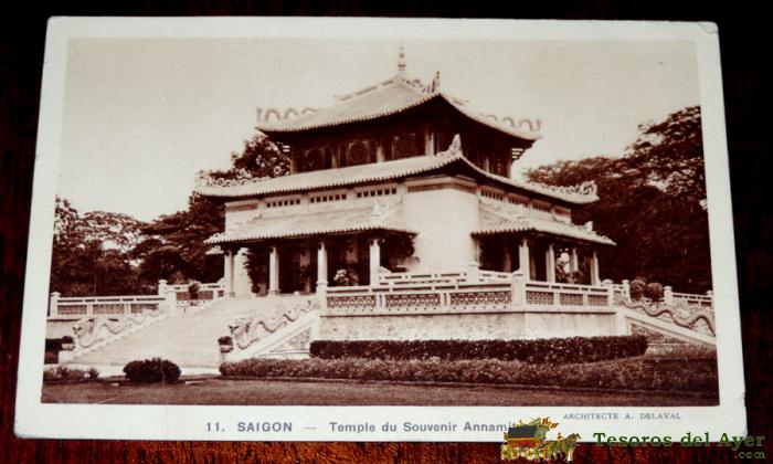 Postal De Saigon (viet-nam) Temple Du Souvenir Annamite
