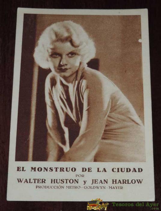 Programa De Cine, El Monstruo De La Ciudad, Por Walter Huston, Con Publicidad Delcinema Alhambra, 1932 - 33