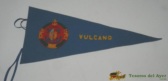Banderin Del Minador De La Clase Jupiter Vulcano, Al Merito En Campa�a, Estrecho 30-12-38, Plena Guerra Civil, Mide 37 Cms.