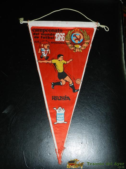 Bander�n Campeonato Del Mundo De Futbol, 1966, Mide 28 Cms.