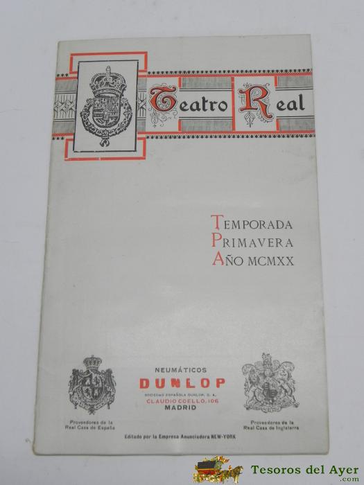 Programa Del Teatro Real, 13 De Abril De 1920, Opera Maruxa, Tiene 24 Pag, Mide 19,5 X 13,5 Cms.