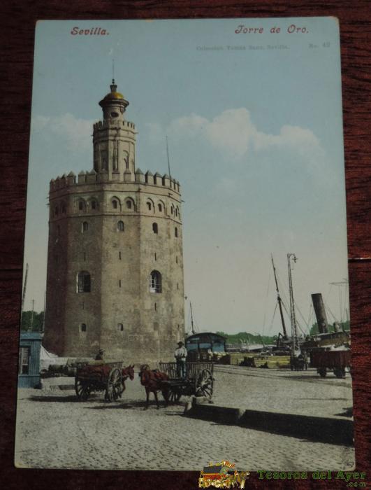 Postal De Sevilla, Torre De Oro, Coleccion Tomas Sanz, N. 42, Purger & Co 4865, No Circulada.