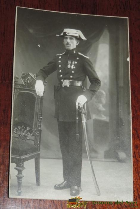 Fotografia De Guardia Civil De Gala, Regimiento N.23, Fotografia De Daguerre, Barcelona, Tama�o Postal.
