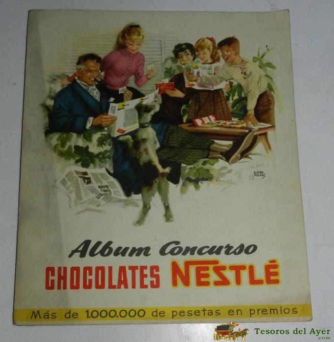 Album Concurso Chocolates Nestl�, Con 24 Cromos, Mide 24 X 20,5 Cms.