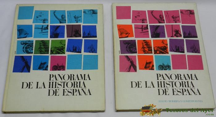 2 Albumes De Cromos Panorama De La Historia De Espa�a - Tomo I Y Ii - Nestle 1965 - Completos - Miden 28,5 X 22 Cms. Excelente Estado De Conservacion.