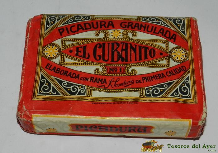 Paquete Con Un Cuarto De Libra De Tabaco R. Povedano, Gibraltar, Picadura Granulada, Mide 12 X 8,5 X 2 Cms.