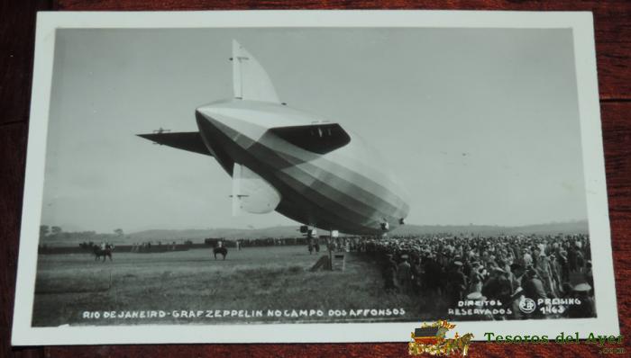 Fotograf�a Postal, El Graf Zeppelin En El Campo De Los Alfonsos,, Brasil, Rio De Janeiro . 1930, Sin Circular, Preising 1463