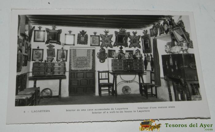 Fotografia De Lagartera, N. 6, Toledo, Interior De Una Casa Acomodada De Lagartera, Fotografo De Pablo Rodriguez, Mide 18,2 X 11,4 Cms.