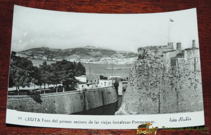 Foto Postal De Ceuta, Foso Del Primer Recinto De Las Viejas Fortalezas Portuguesas, Foto Rubio 48, Sin Circular