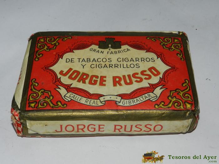 Antiguo Paquete De Tabaco, Un Cuarto De Libra, Picadura Especial Jorge Russo, Jorge Russo, Calle Real N� 8 Gibraltar. Mide 12 X 8 Cm. Tal Como Se Ve En Las Fotos Puestas.