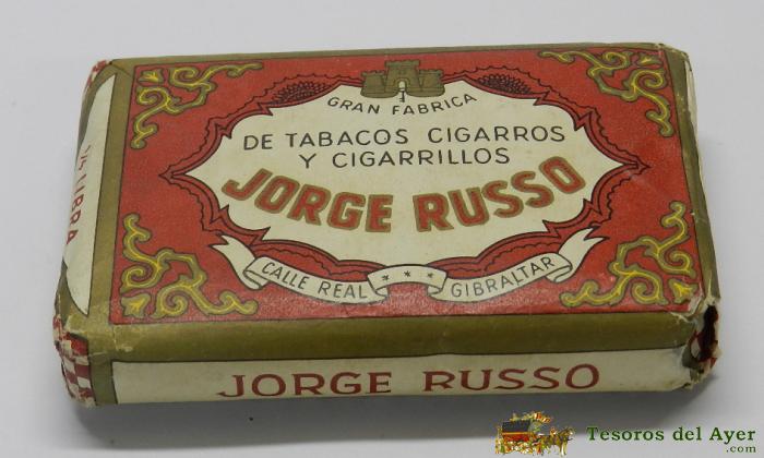 Antiguo Paquete De Tabaco, Un Cuarto De Libra, Picadura Especial Jorge Russo, Jorge Russo, Calle Real N� 8 Gibraltar. Mide 12 X 8 Cm. Tal Como Se Ve En Las Fotos Puestas.