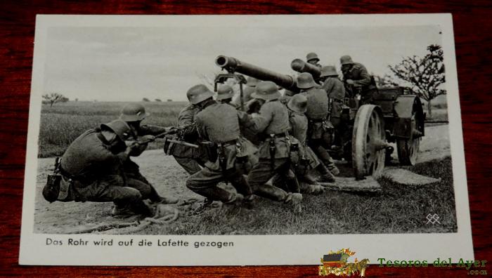 Postal Alemana, Wehrmacht-bildserie, Ii Guerra Mundial, Mide 14 X 9 Cm. Sin Circular