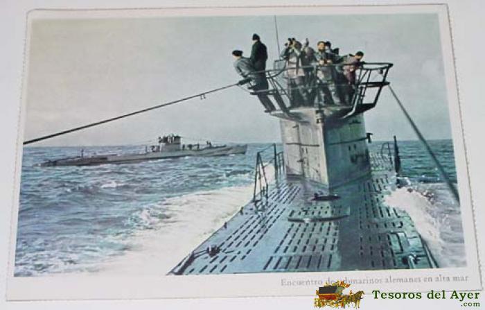 Antigua Postal De Militares - Encuentro De Submarinos Alemanes En Alta Mar - No Circulada - Ed. Carl Werner.