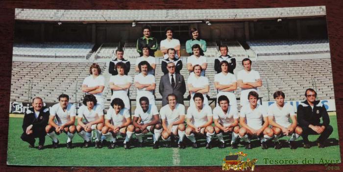 Postal Gigante Plantilla Del Real Madrid, Temporada 1979 - 80, Mide 21 X 11 Cms., Sin Circular