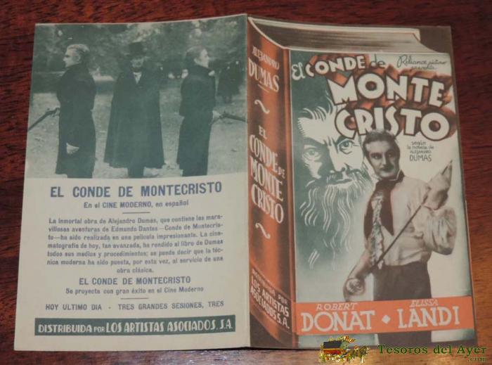 Programa Cine Doble El Conde De Montecristo, Robert Donat, Publicidad De El Cine Moderno