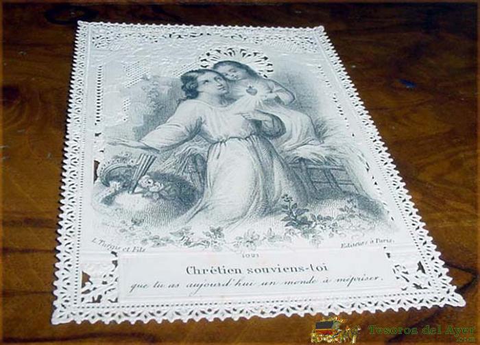 Estampas Bordadas Y Caladas Religiosas - Holy Card Lace - S. Xix